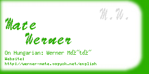 mate werner business card